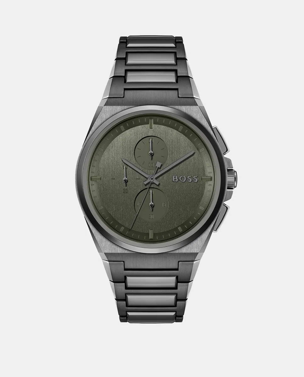 

Steer Chrono 1514045 Мужские часы Серый стальной хронограф Boss, серый