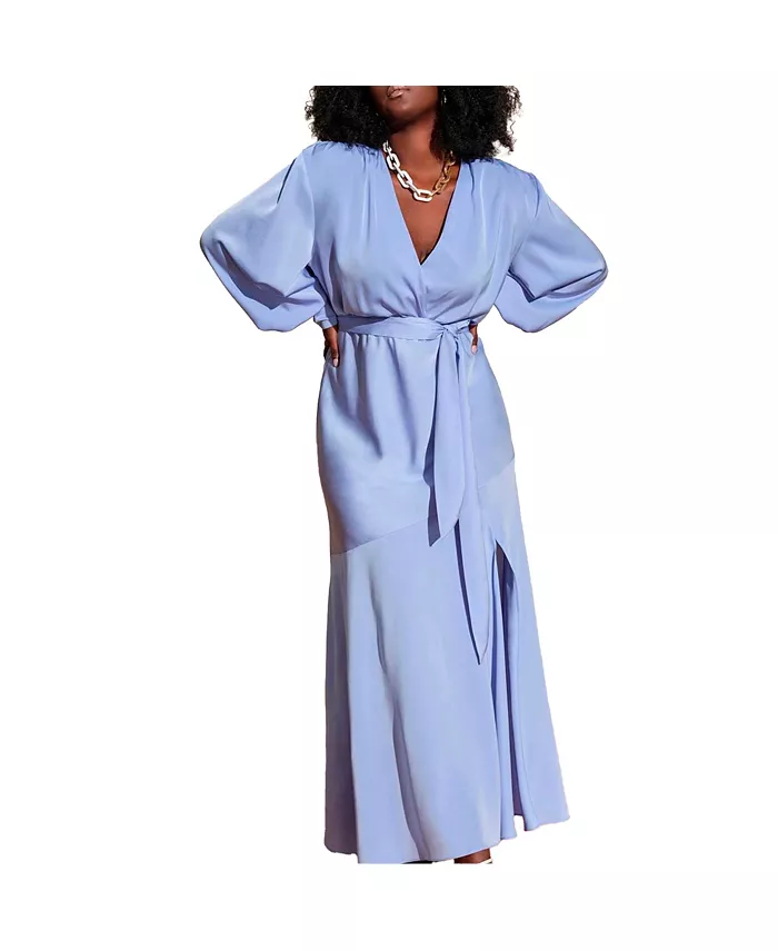 

Женское сатиновое платье макси Eloquii, синий