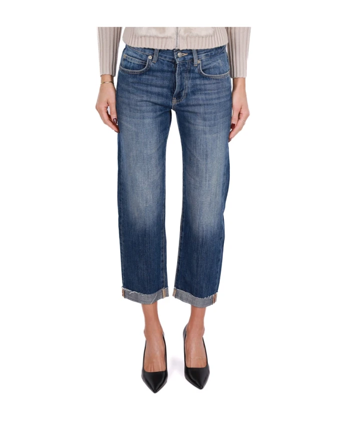 

Синие укороченные джинсы с широкими штанинами Roy Roger'S, синий