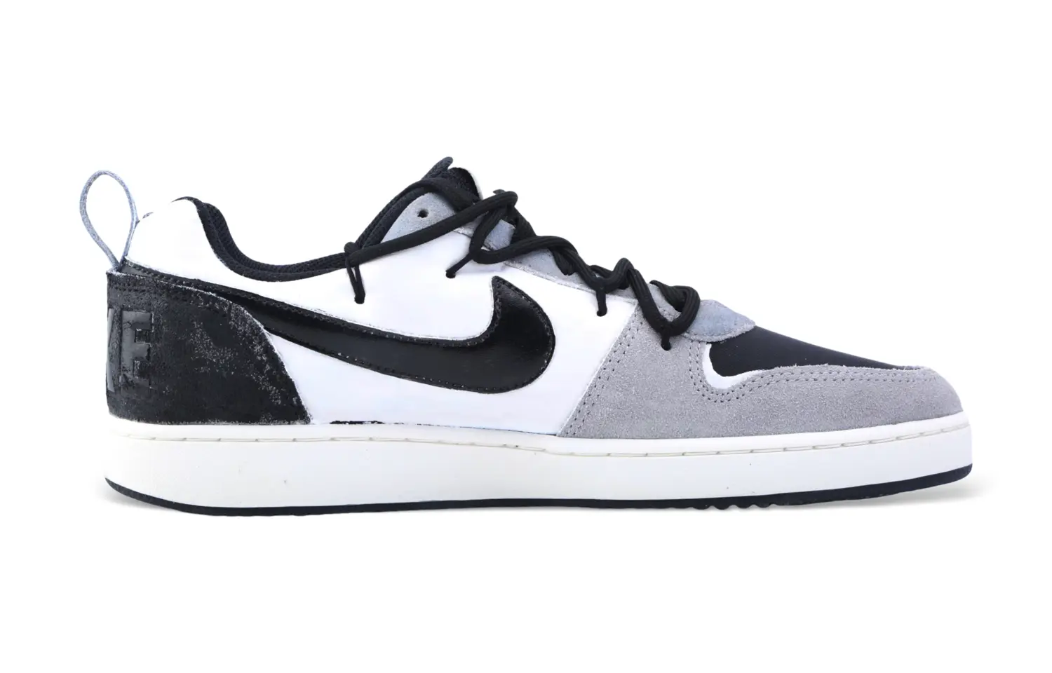 Nike Мужские скейтерские кроссовки Court Borough Drippy Black Whirlwind, устойчивые к истиранию, низкие, серо-черные — фото 4
