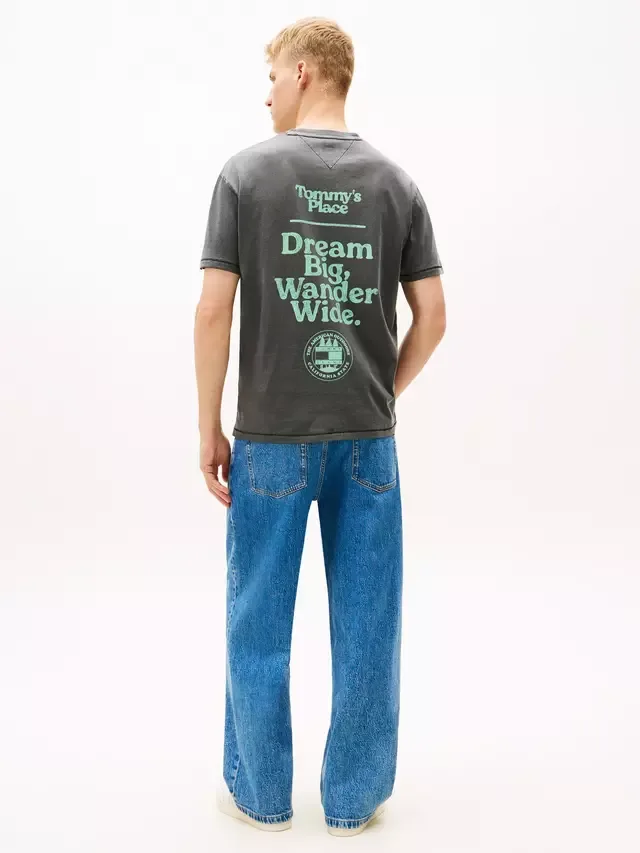 Футболка Tommy Jeans Back Slogan Textured Relaxed, черная Tommy Hilfiger — фото 2