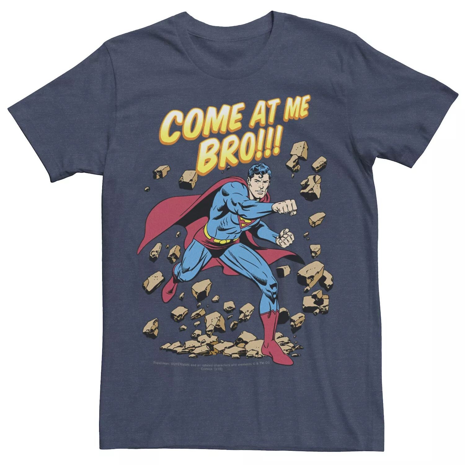 

Мужская футболка с текстовым плакатом DC Comics Superman Come At Me Bro Licensed Character