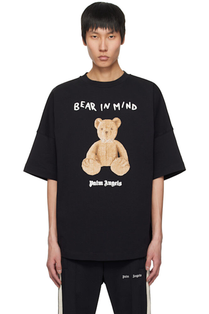 

Черная футболка с надписью «Bear in Mind» Palm Angels