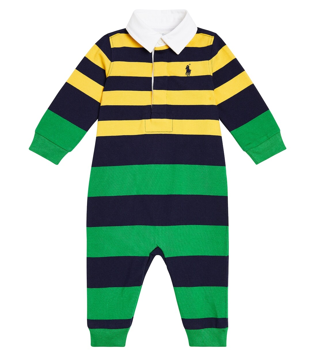 

Детский хлопковый комбинезон в полоску Polo Ralph Lauren Kids, мультиколор