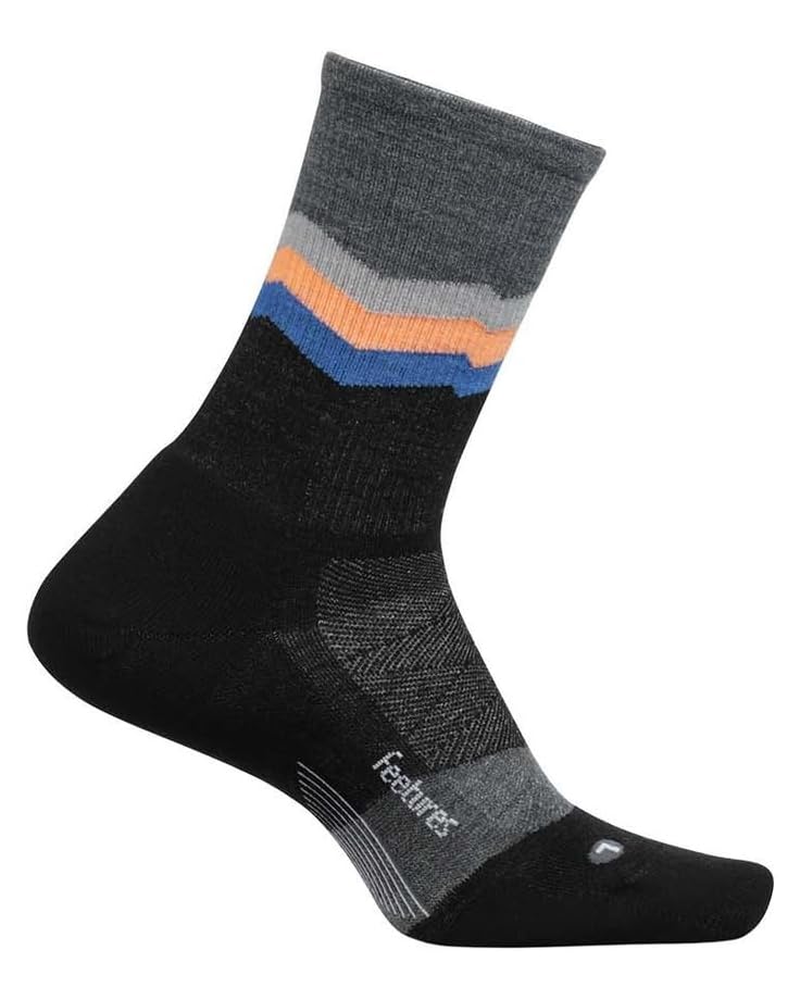 

Носки Unisex Feetures Merino 10 Max Cushion Mini Crew, цвет Switchback Charcoal