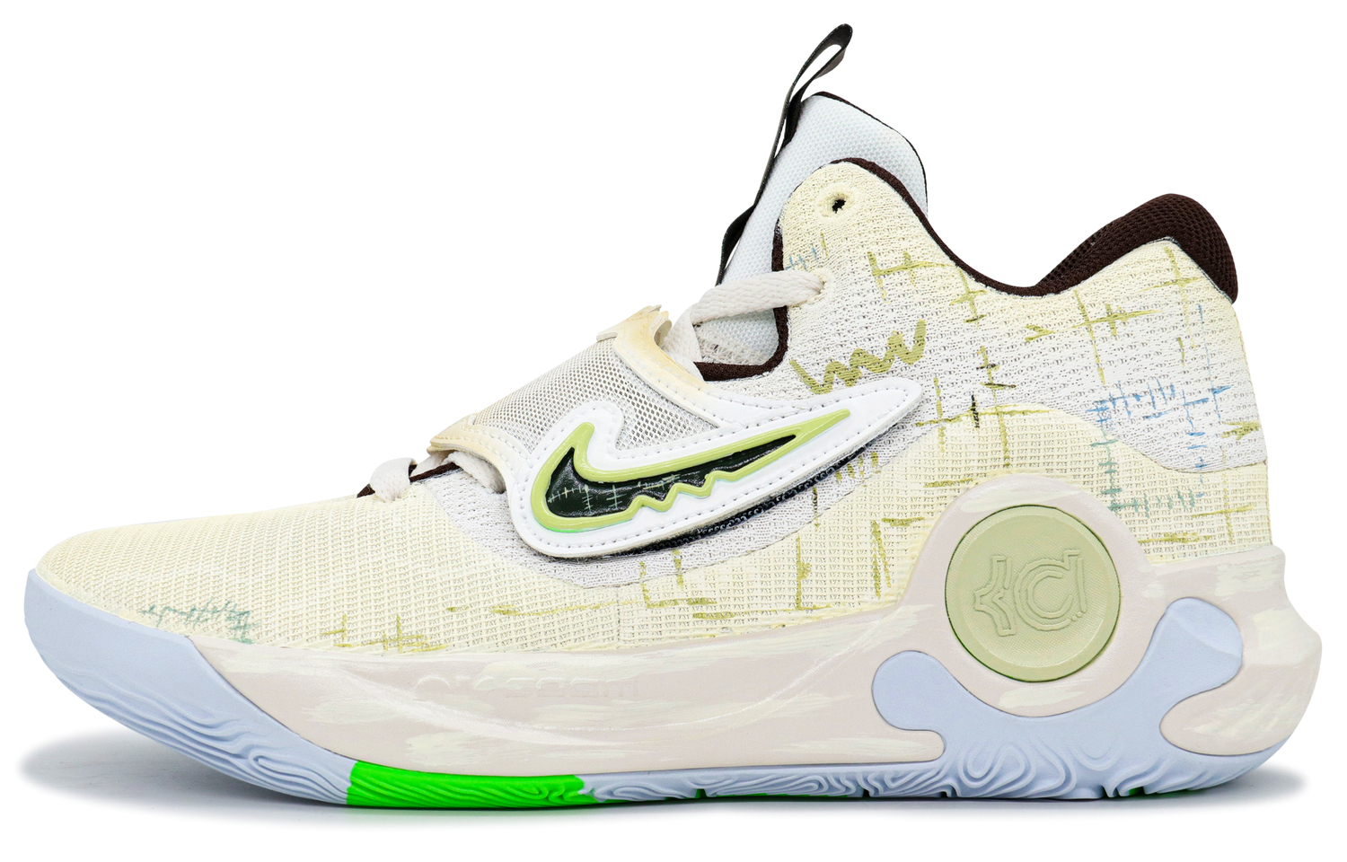 

Nike Мужские баскетбольные кроссовки KD Trey 5 X низкие желтые с амортизацией, противоскользящие и износостойкие