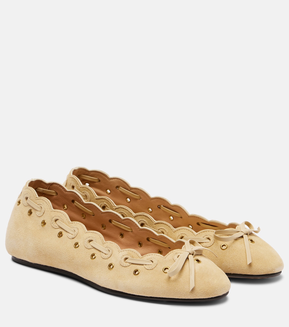 Балетки Balfy из замши с бантом Isabel Marant, Butter