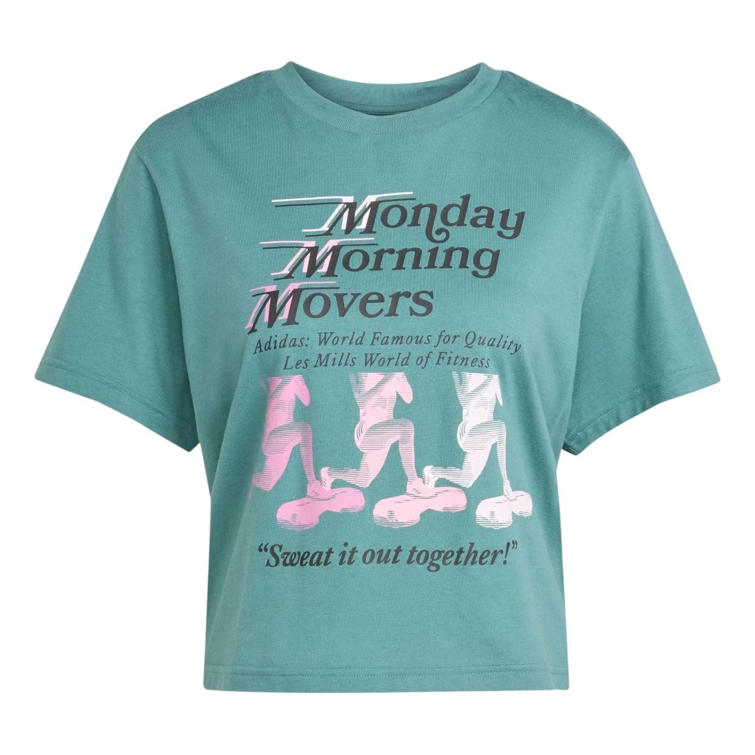 

(WMNS) Футболка Adidas x Les Mills Movers Graphic T-Shirt 'Preloved Teal'