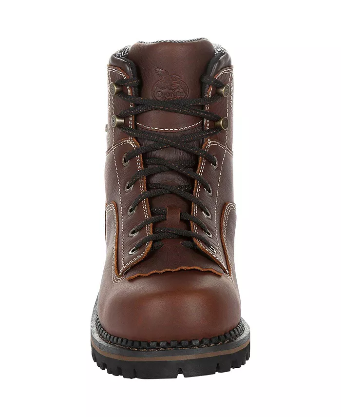 Мужские водонепроницаемые рабочие ботинки AMP LT Logger с низким каблуком GEORGIA BOOT, коричневый — фото 3