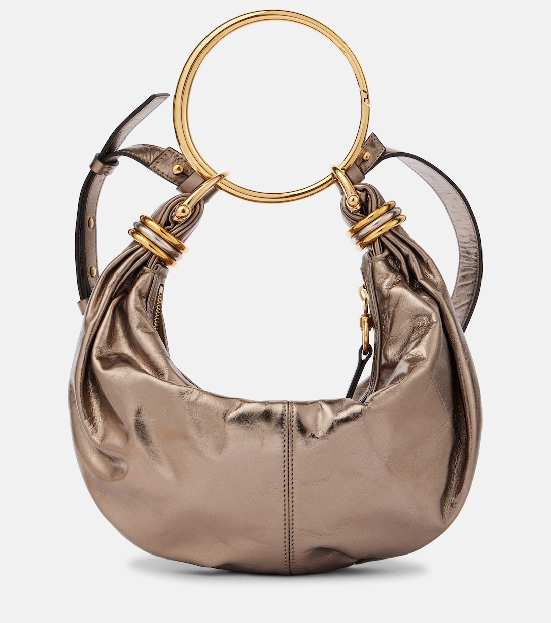 

Браслет Маленькая кожаная сумка через плечо Chloé, Shiny Grey