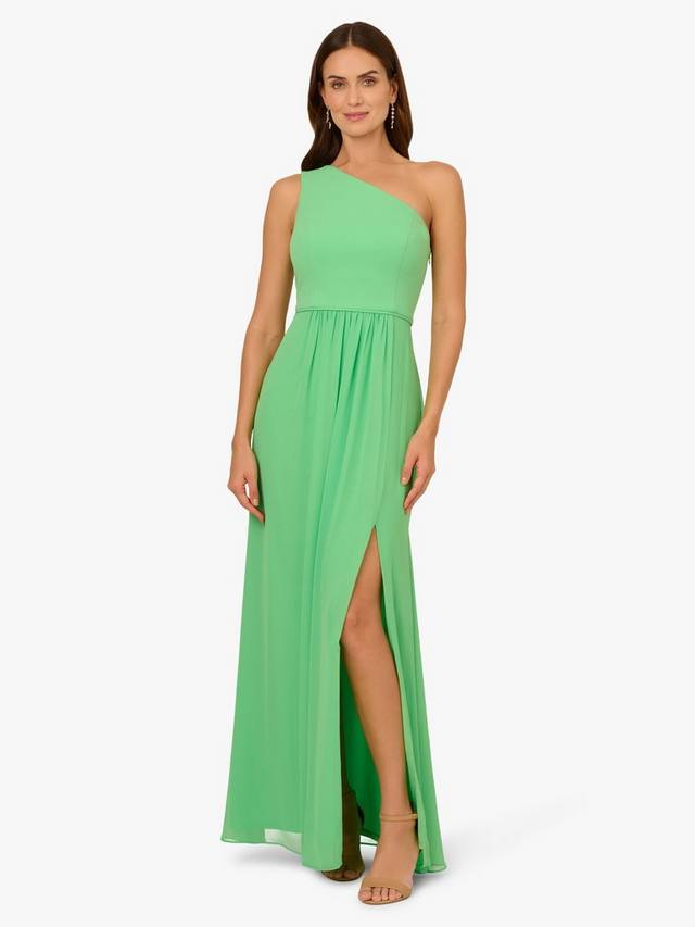 

Шифоновое асимметричное платье макси Adrianna Papell, цвет Light Green
