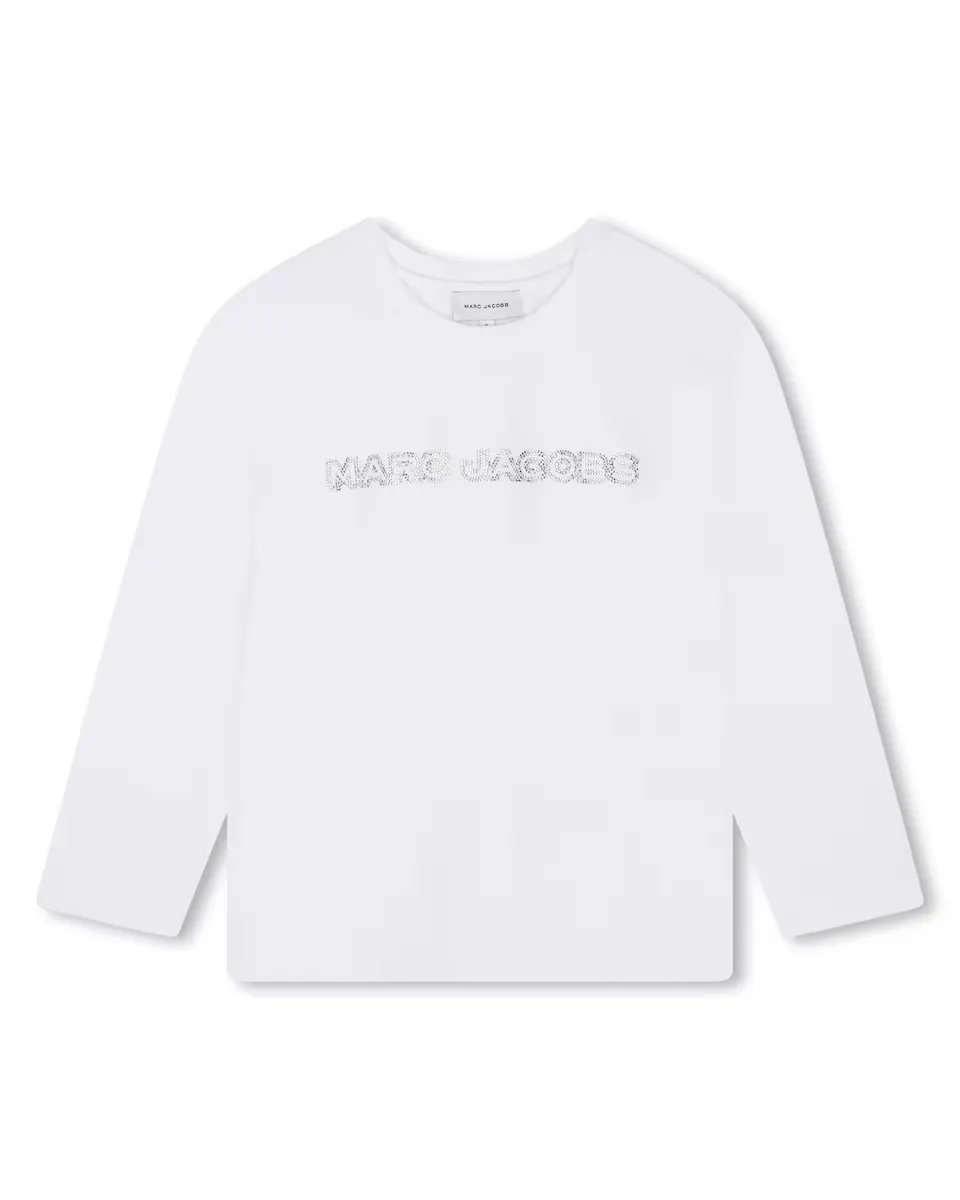 

Футболка для девочек с длинными рукавами из 100% хлопка Marc Jacobs, белый