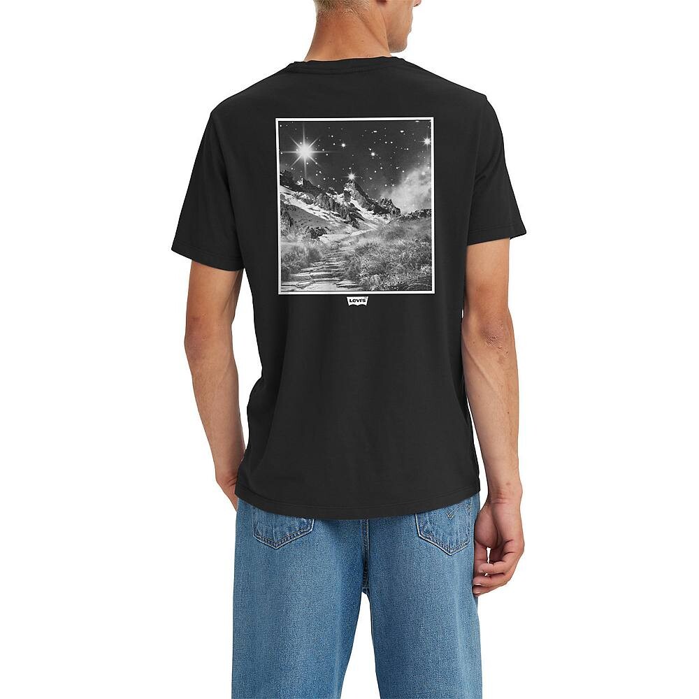 

Мужская футболка Levi's Classic с рисунком, цвет Bw Caviar