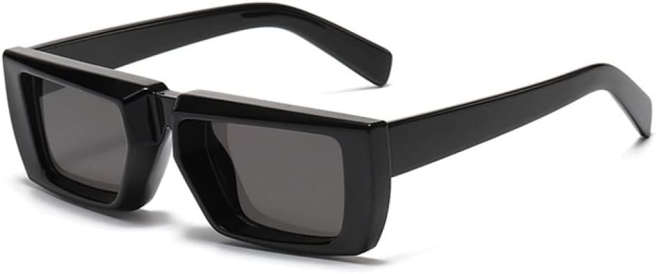 

Винтажные прямоугольные солнцезащитные очки для женщин в стиле панк, солнцезащитные очки в маленькой оправе для мужчин, очки с защитой от УФ-излучения UV400 LANGSER, Black-black