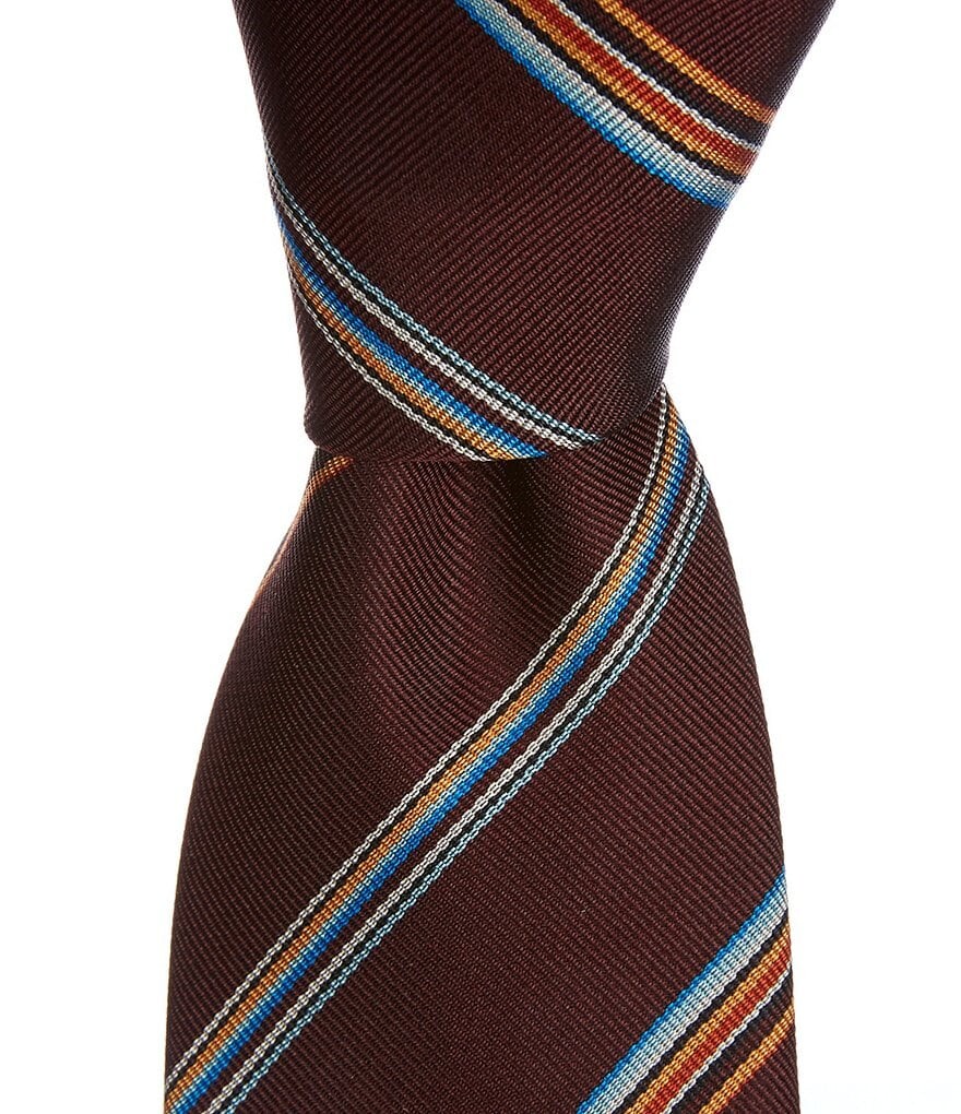 

Пол Смит Ретро-Полоска 3.14Тканый шелковый галстук Paul Smith, красный