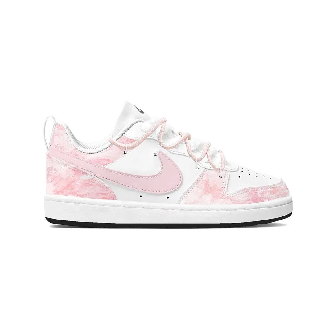 Кроссовки для скейтбординга Court Borough Leather Cushioning Breathable Low top Kids' Skateboarding Shoes Teenagers Nike, Cherry Blossom Pink (Shopping Bag) — фото 4