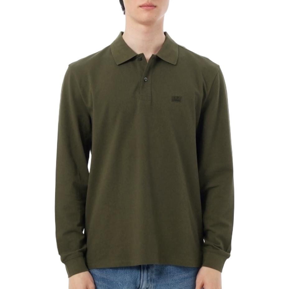 

C.P.Company Мужская рубашка поло оливково-зеленого цвета