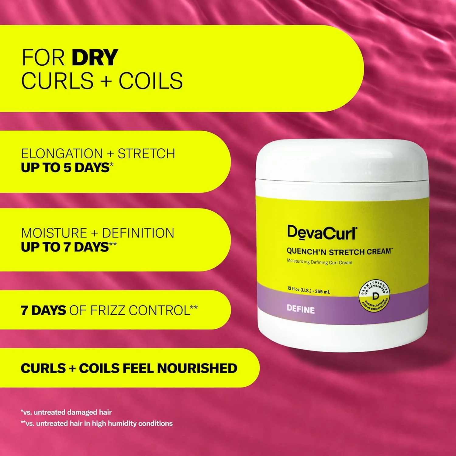 Увлажняющий крем для формирования локонов DevaCurl Quench'n Stretch Cream | Улучшает форму локонов | Не делает волосы жесткими | Не скручивает волосы — фото 2