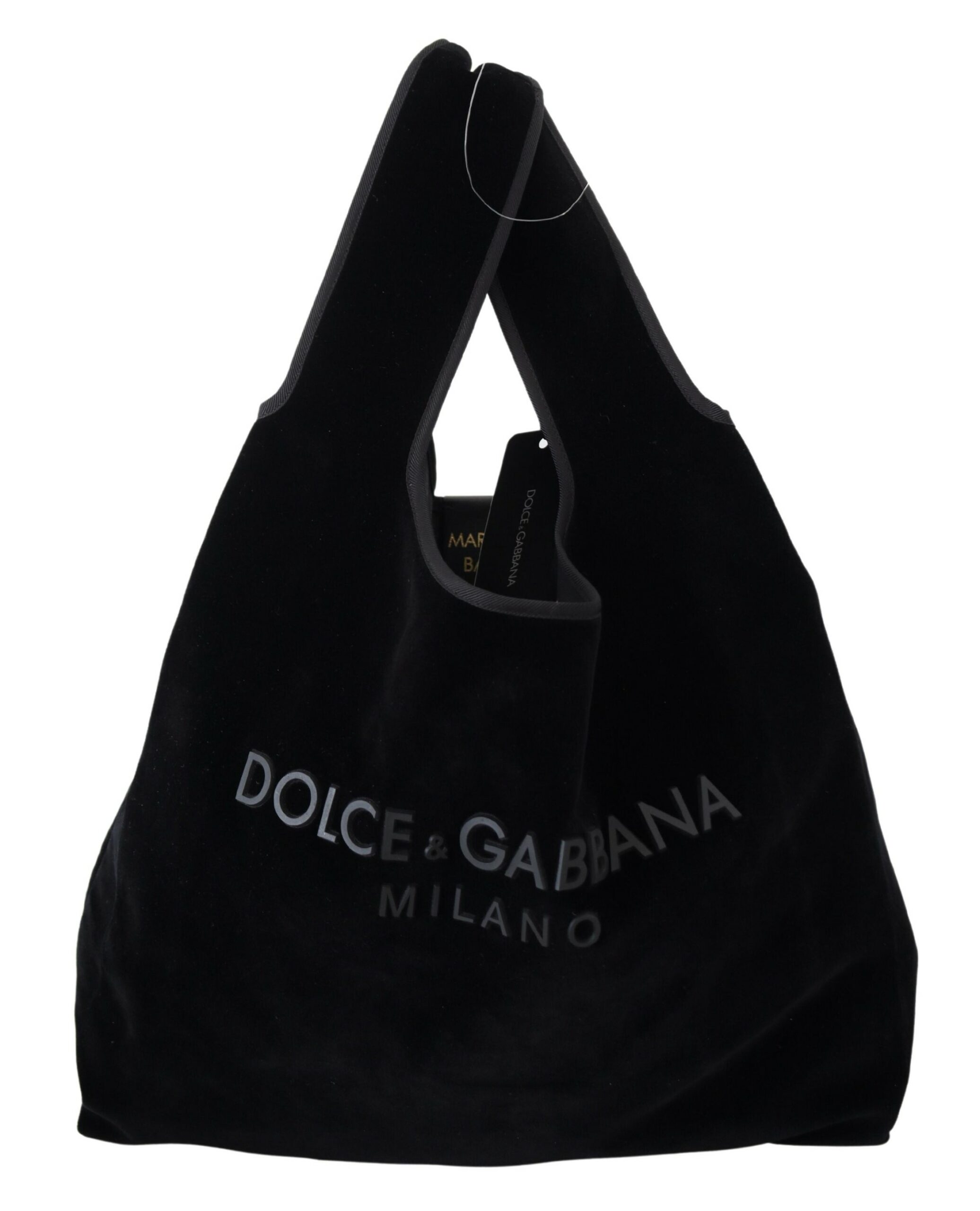 

Элегантная черная сумка-тоут из хлопка и вискозы Dolce & Gabbana