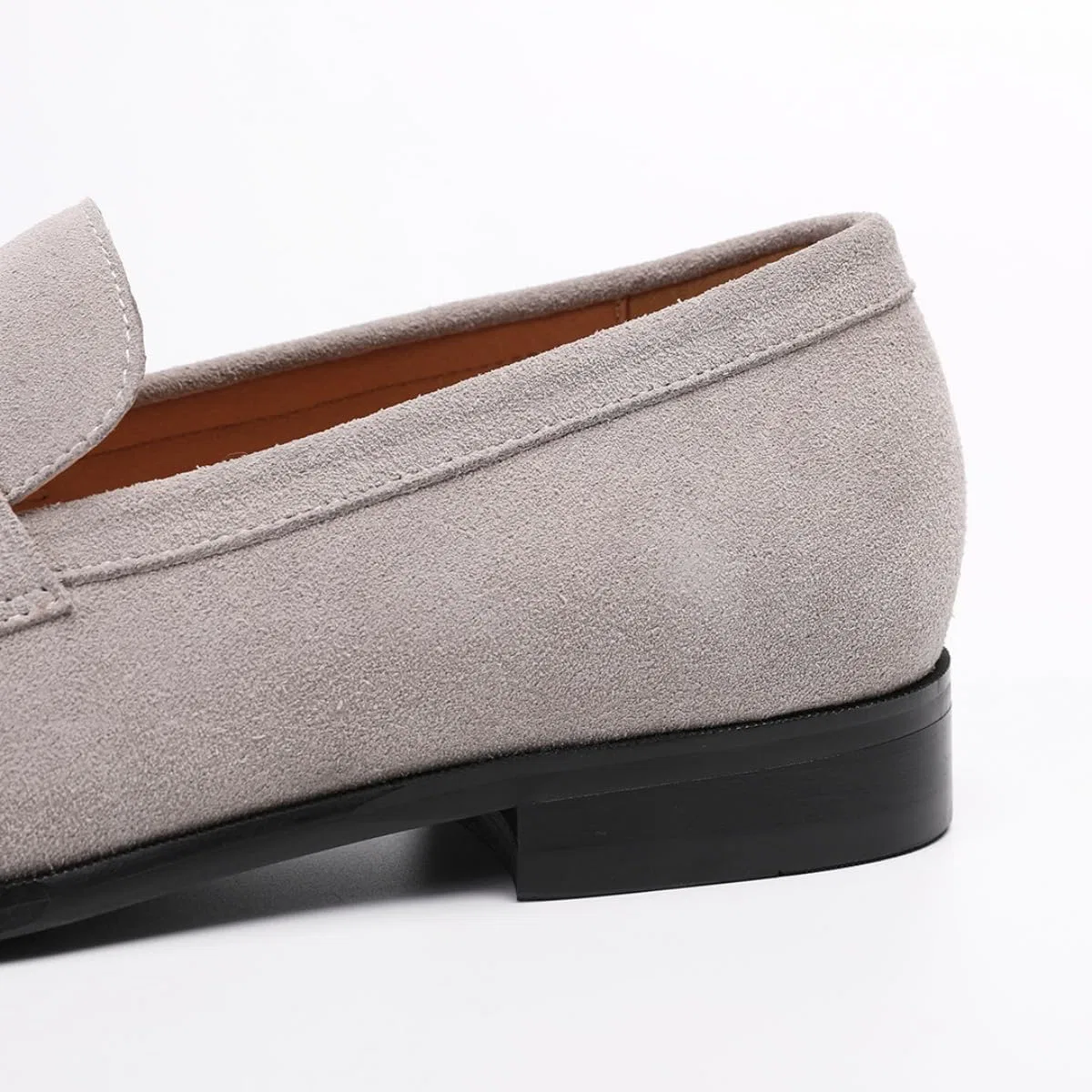Лоферы кожаные Penny Loafers, серый замша FIAVOM — фото 4