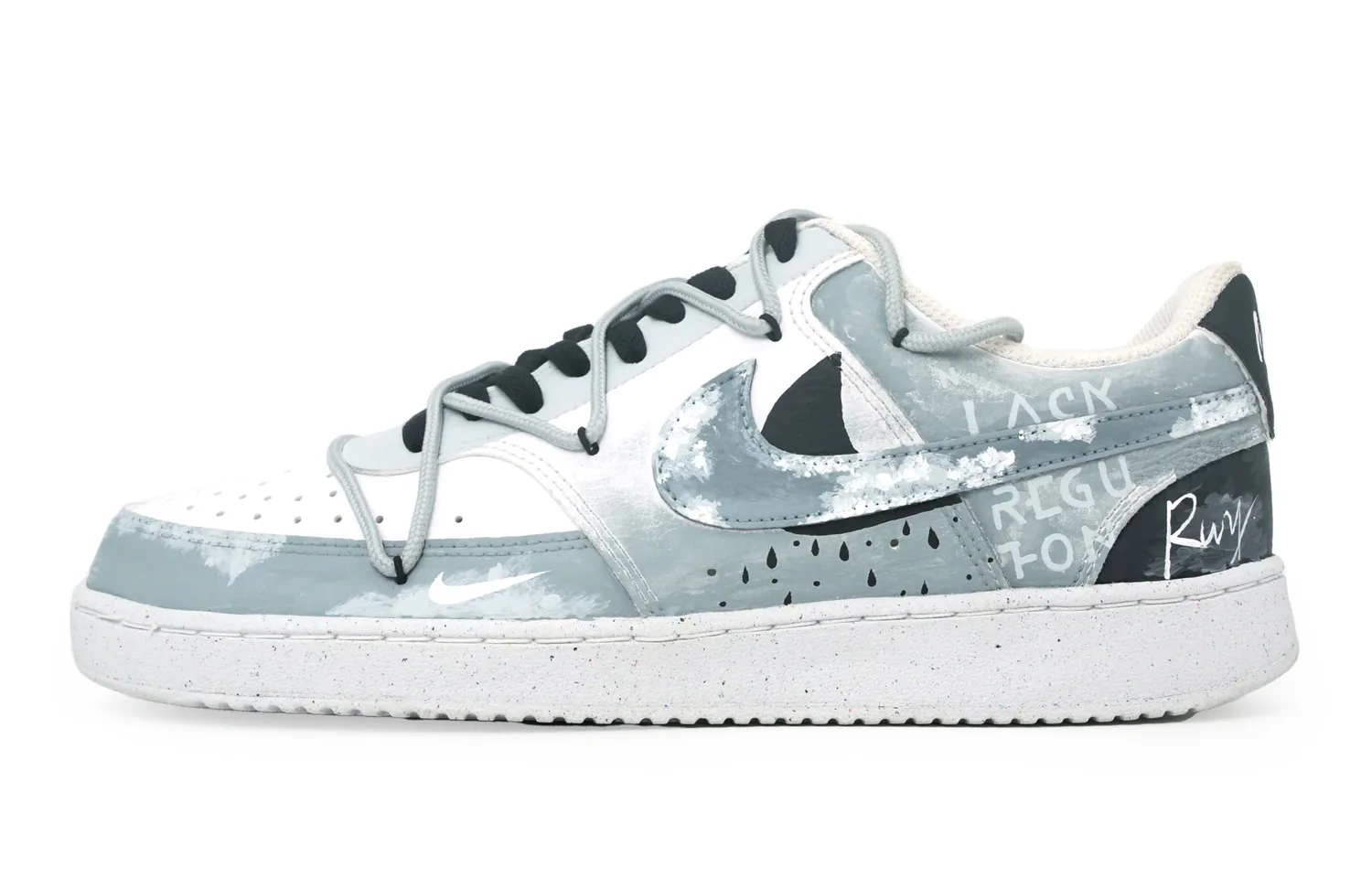 Nike Кроссовки для скейтбординга Court Vision 1 Low top мужские серо-черные