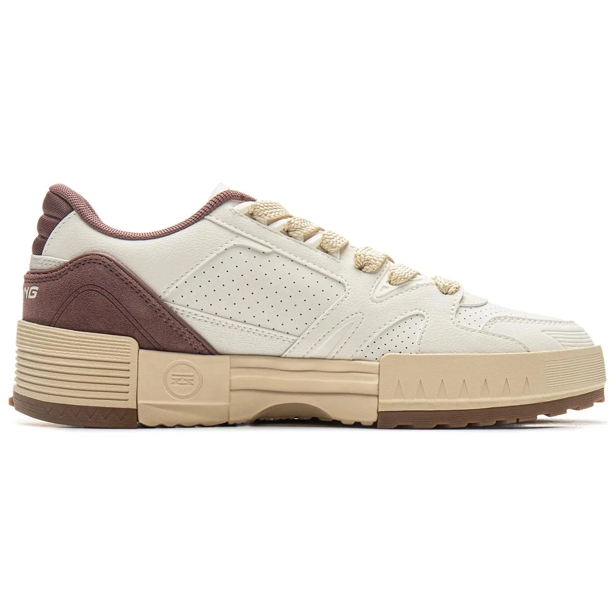 Кроссовки для скейтбординга Li-Ning Inner Side Slip Resistant Cushioning Abrasion Resistant мужские бело-коричневые — фото 3