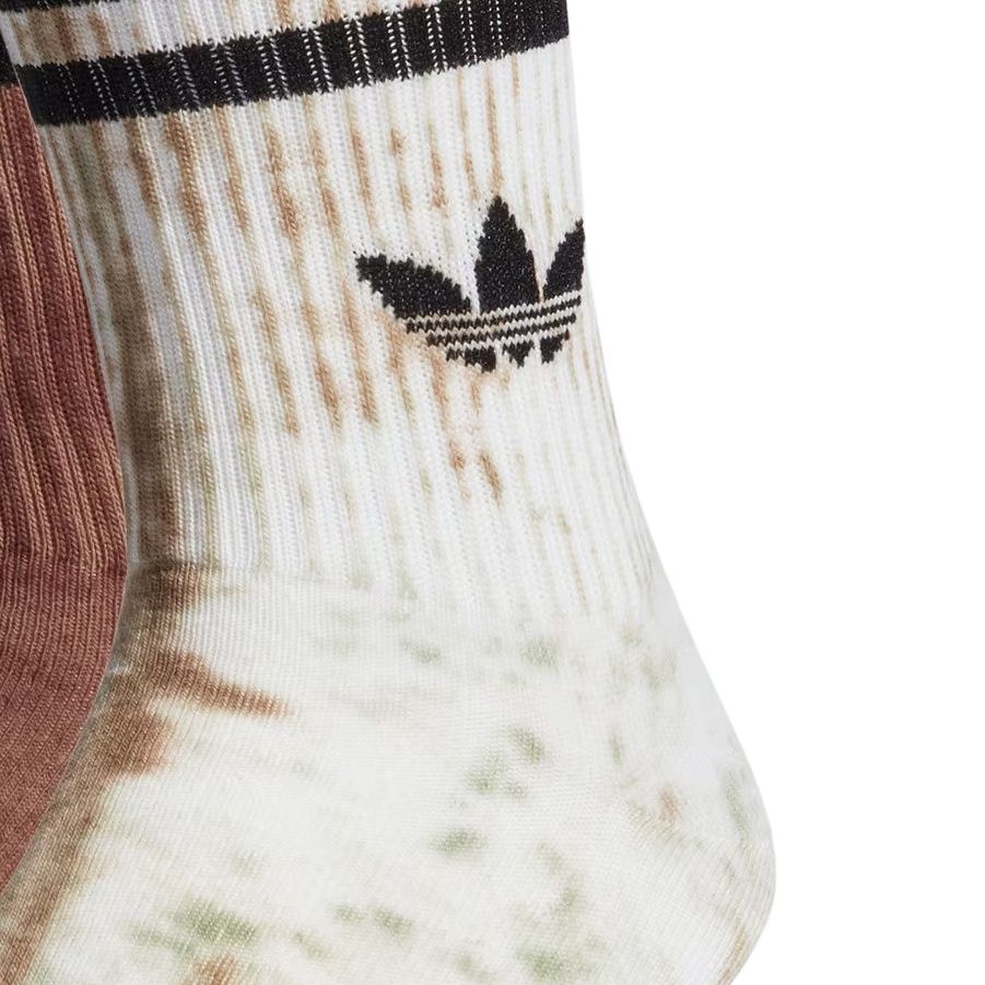 Унисекс носки миди Adidas Originals, 2 пары (Страта оливковый зеленый+Темно-серый коричневый) — фото 3