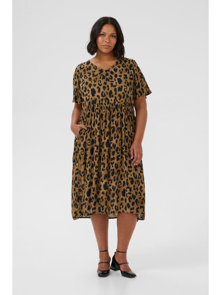 

Платье KCmolly, стандартного кроя, с коричневым леопардовым принтом KAFFE curve
