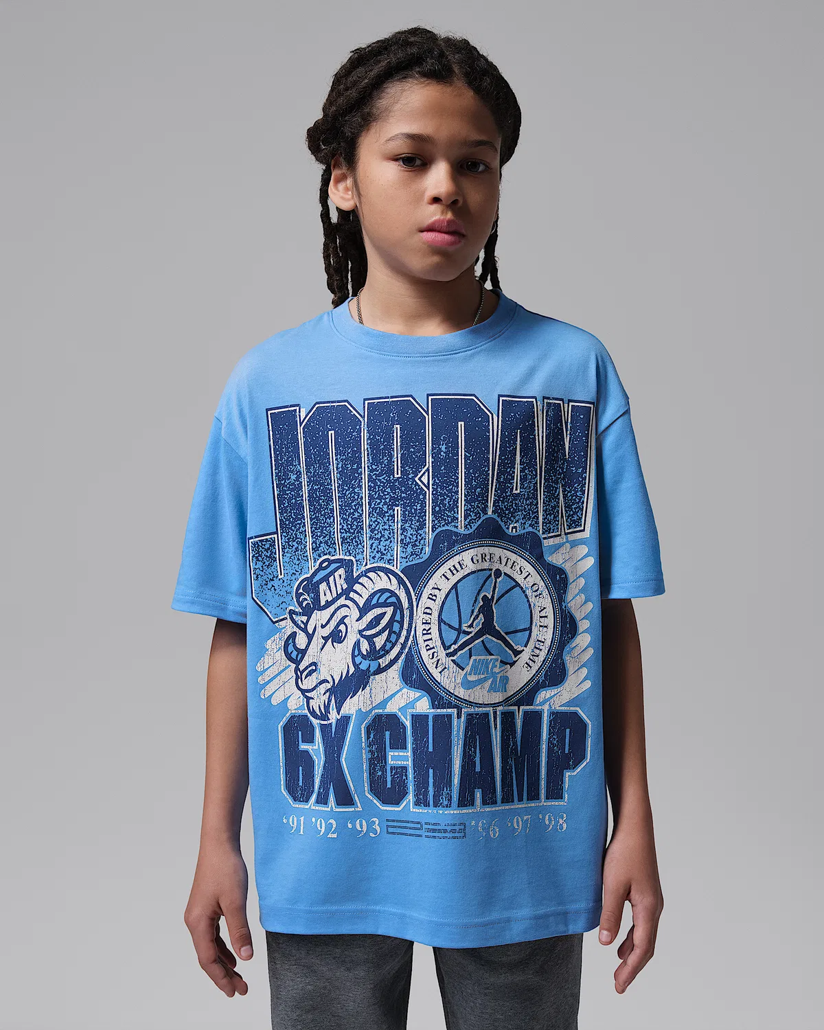 Детская футболка AJ11 University Blue Retro GOAT T-Shirt Jordan, University Blue