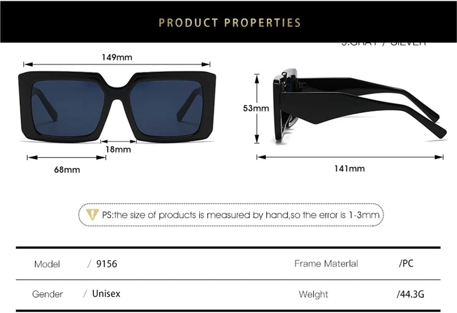

Солнцезащитные очки для отдыха, поездок на работу, мужские, с большой оправой, женские, для активного отдыха, декоративные солнцезащитные очки Generic, White
