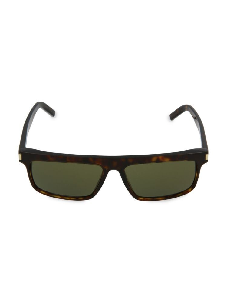 

Прямоугольные солнцезащитные очки 57MM Saint Laurent, цвет Havana