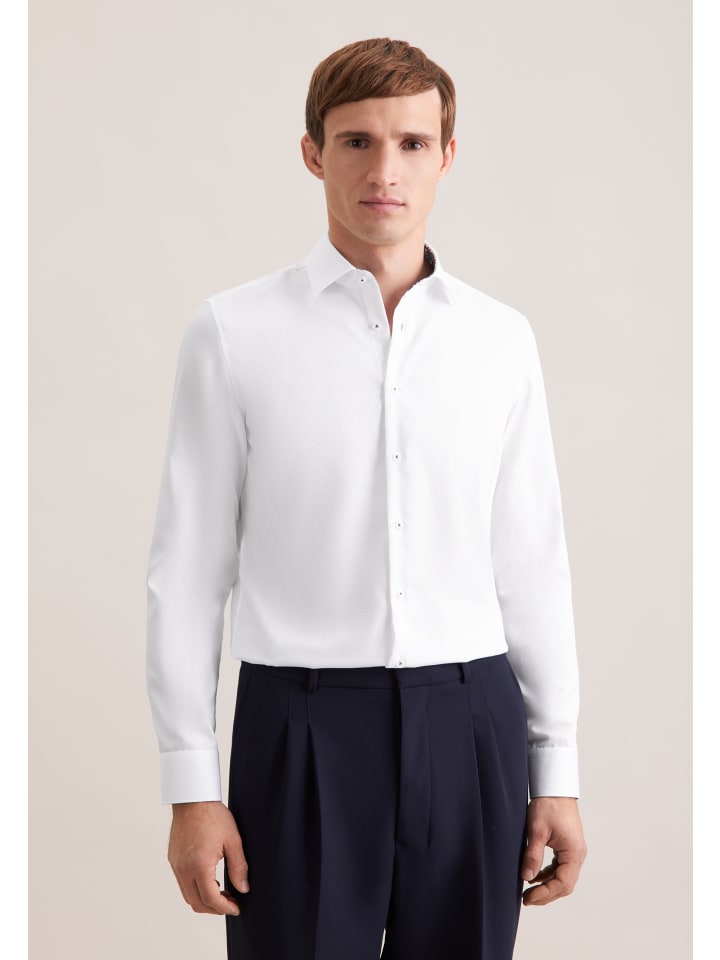 

Seidensticker Деловая рубашка приталенного кроя белого цвета