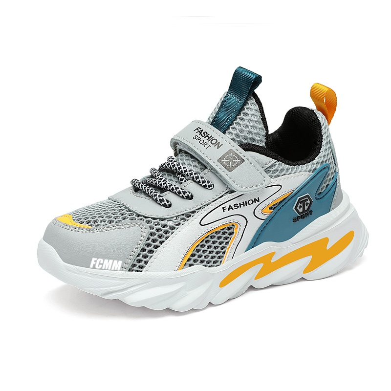 

Противоскользящие и дышащие повседневные кроссовки средней высоты для детей FCMM, серый/оранжевый