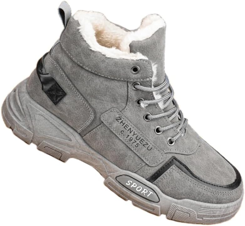 

Зимние теплые высокие кроссовки с противоскользящей подошвой FmShi - повседневные снежные ботинки - удобные и прочные - мужские обувь большого размера, серый