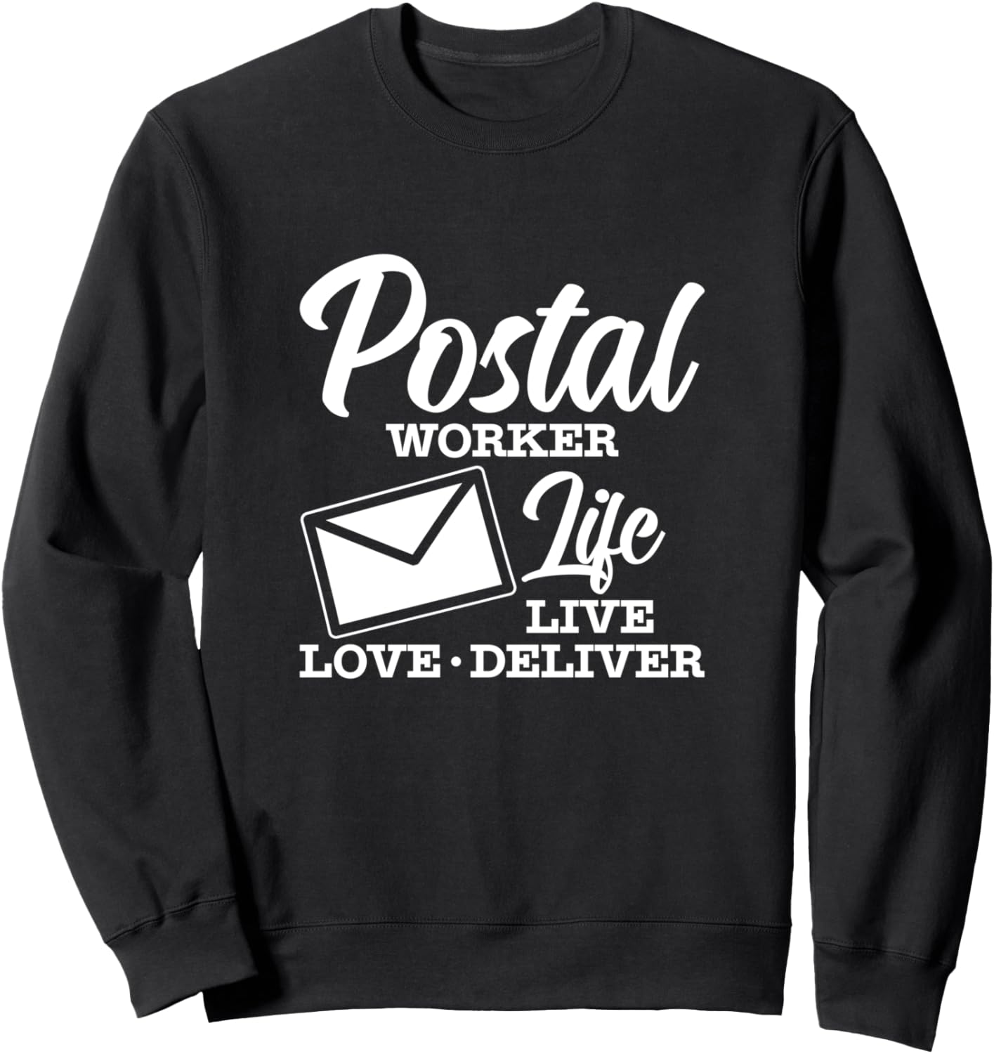 

Толстовка с забавной цитатой «Жизнь почтового работника: живи, люби, доставай» для почтового отделения Funny Post Office Worker And Mailman Designs, черный