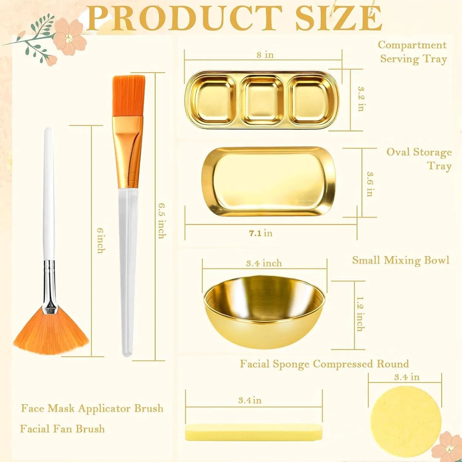 Набор для приготовления масок для лица из 23 предметов ‎Ysxowiui, Gold — фото 2