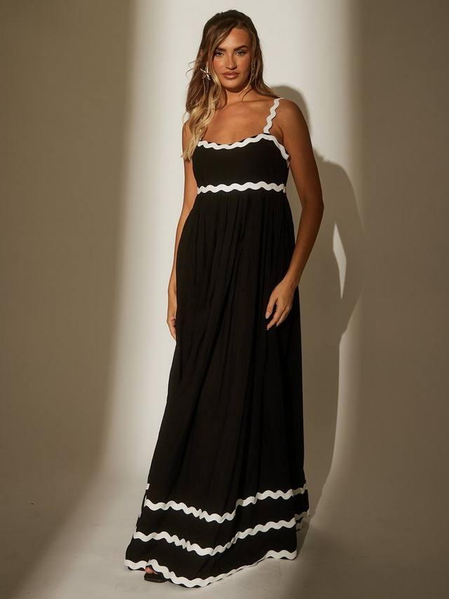 

Платье макси с отделкой рик-рак South Beach, Black