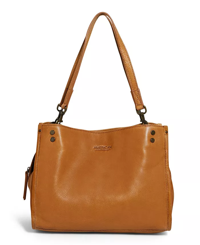 

Женская сумка-саквояж Lenox Triple Entry American Leather Co., коричневый/бежевый