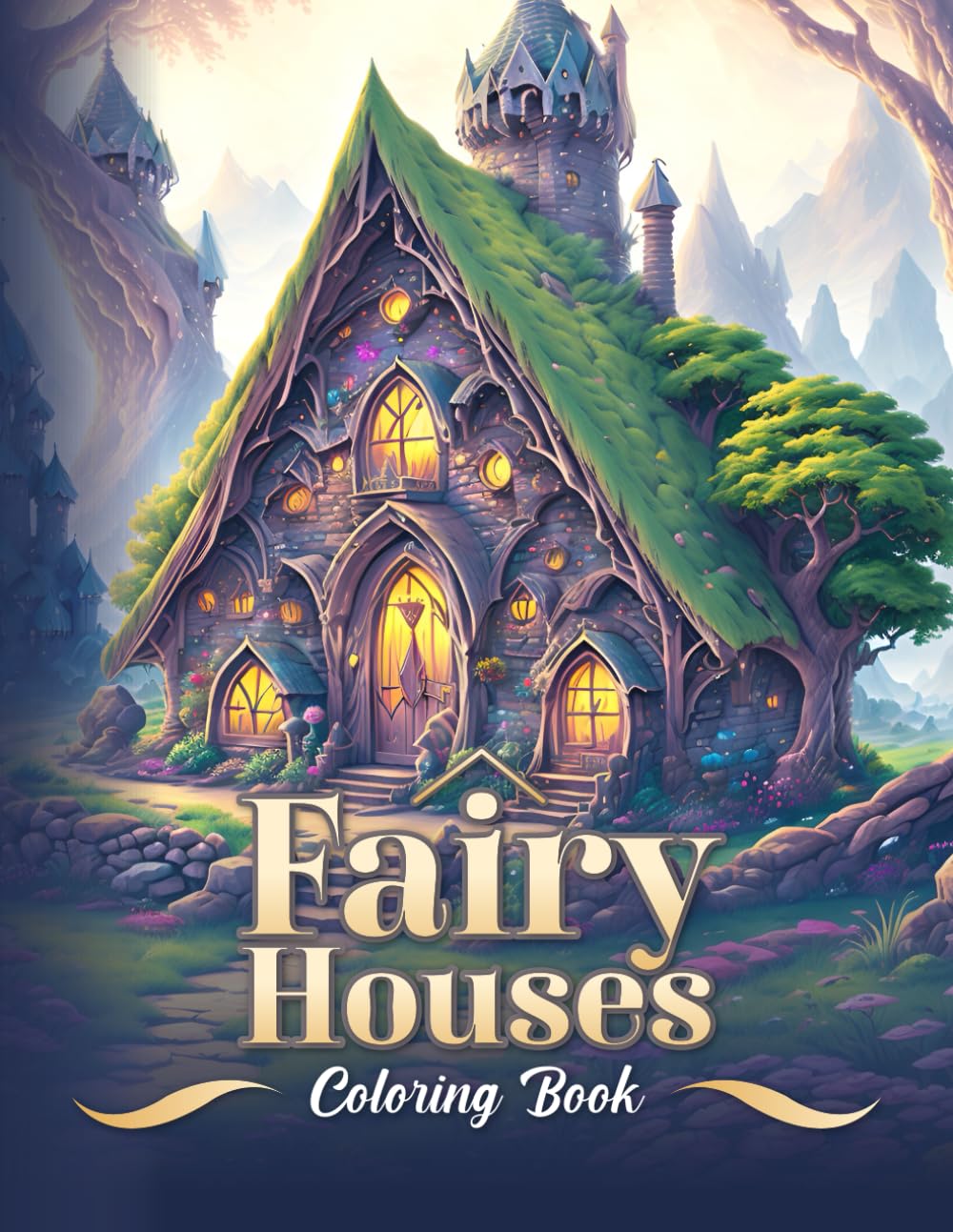 

Homes Fairy Fantasy Adult Coloring Book: 50 Image Designs for Featuring Cozy Cottages and Magical Fantasy (Independently published)