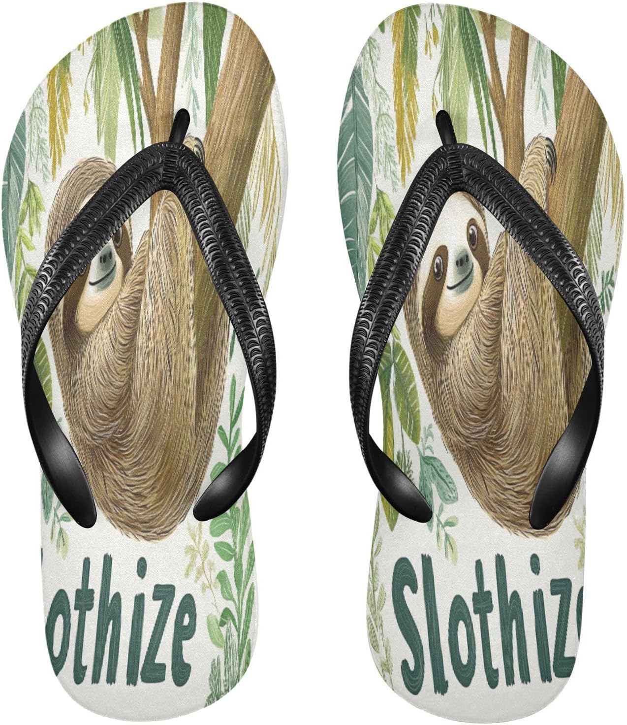 

Милые слоны висячие шлепанцы сандалии для пляжа, душевые вьетнамки из резины, нескользящие летние тапочки для мужчин и женщин Sinestour, Cute Sloth Hanging