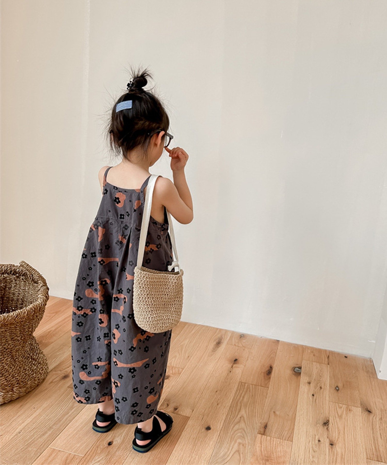 Корейский детский комбинезон с принтом, длиной 3/4 Aimoha Kids, Dark Gray — фото 4