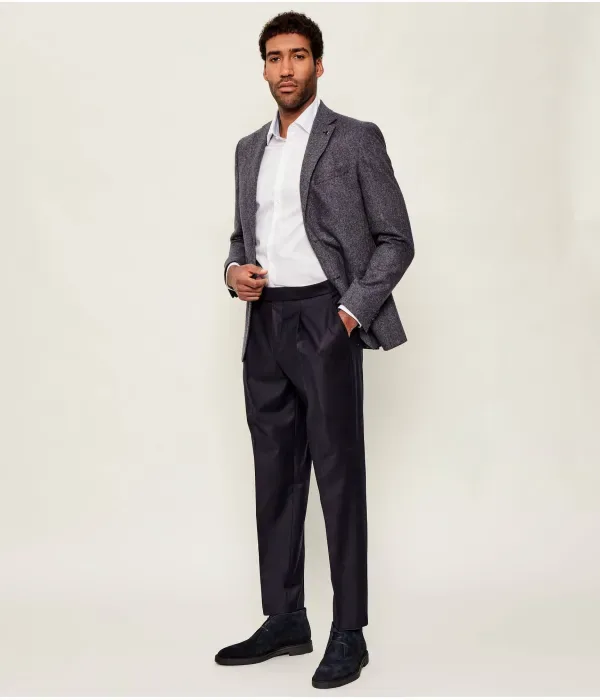 Шерстяные брюки C-Perino-PL-DTL-254 tapered fit Boss, темно-синий — фото 2