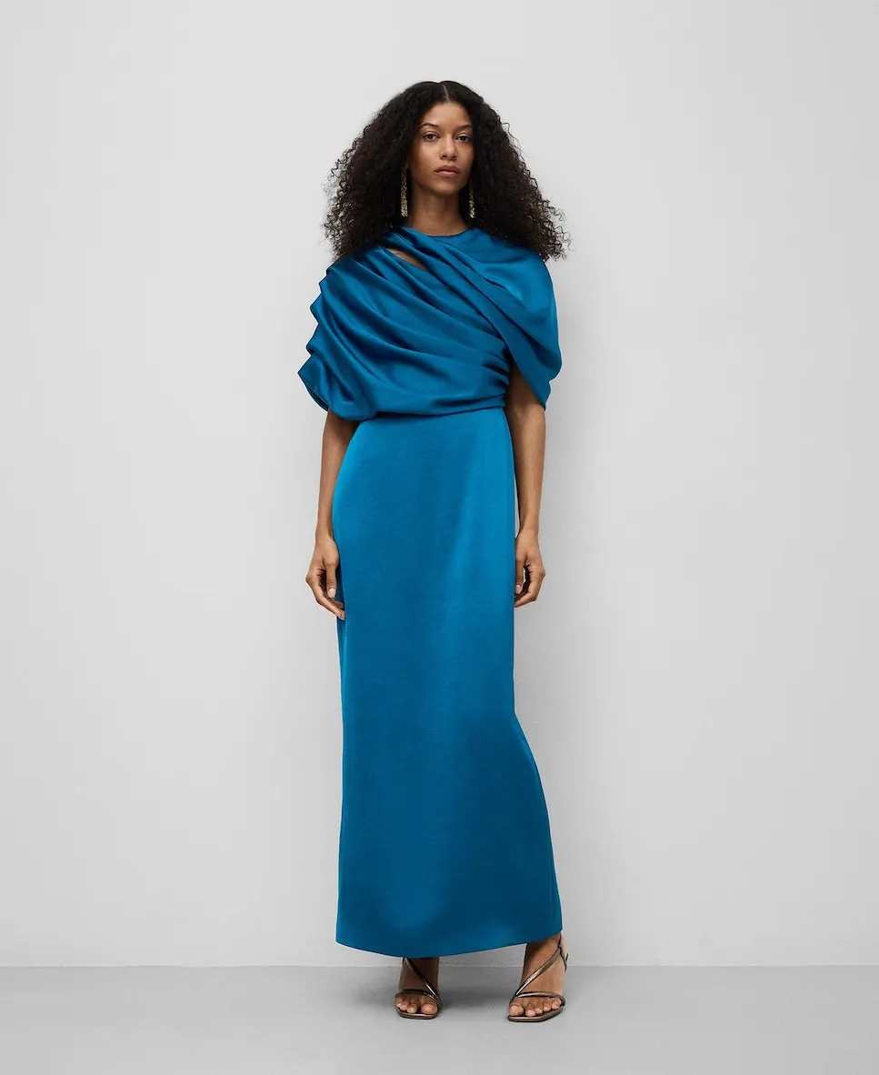 

Длинное драпированное платье Adolfo Dominguez, синий