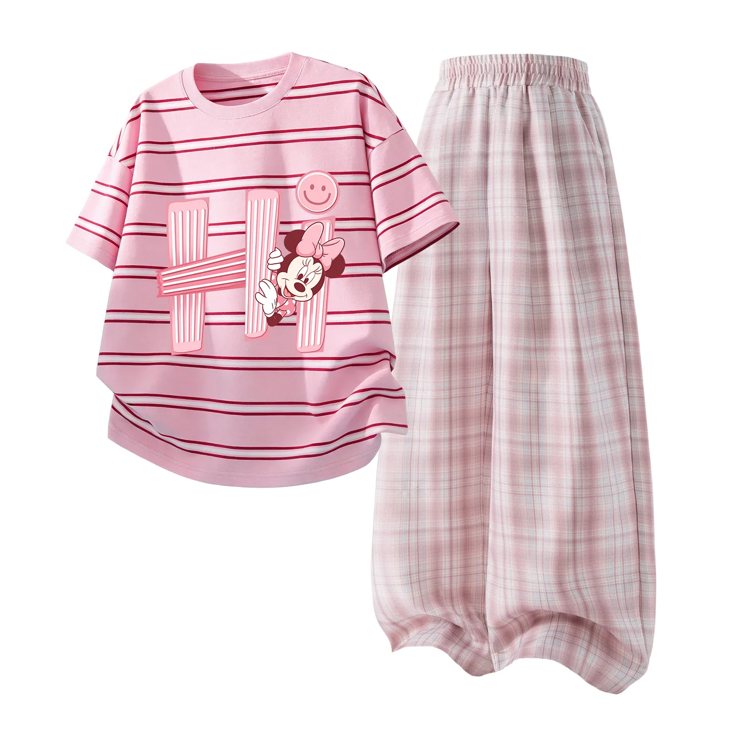 Детский спортивный комплект Casual Sportswear из 2 предметов Disney, Dihui Pink Brown+Solid Color Quartz Pink