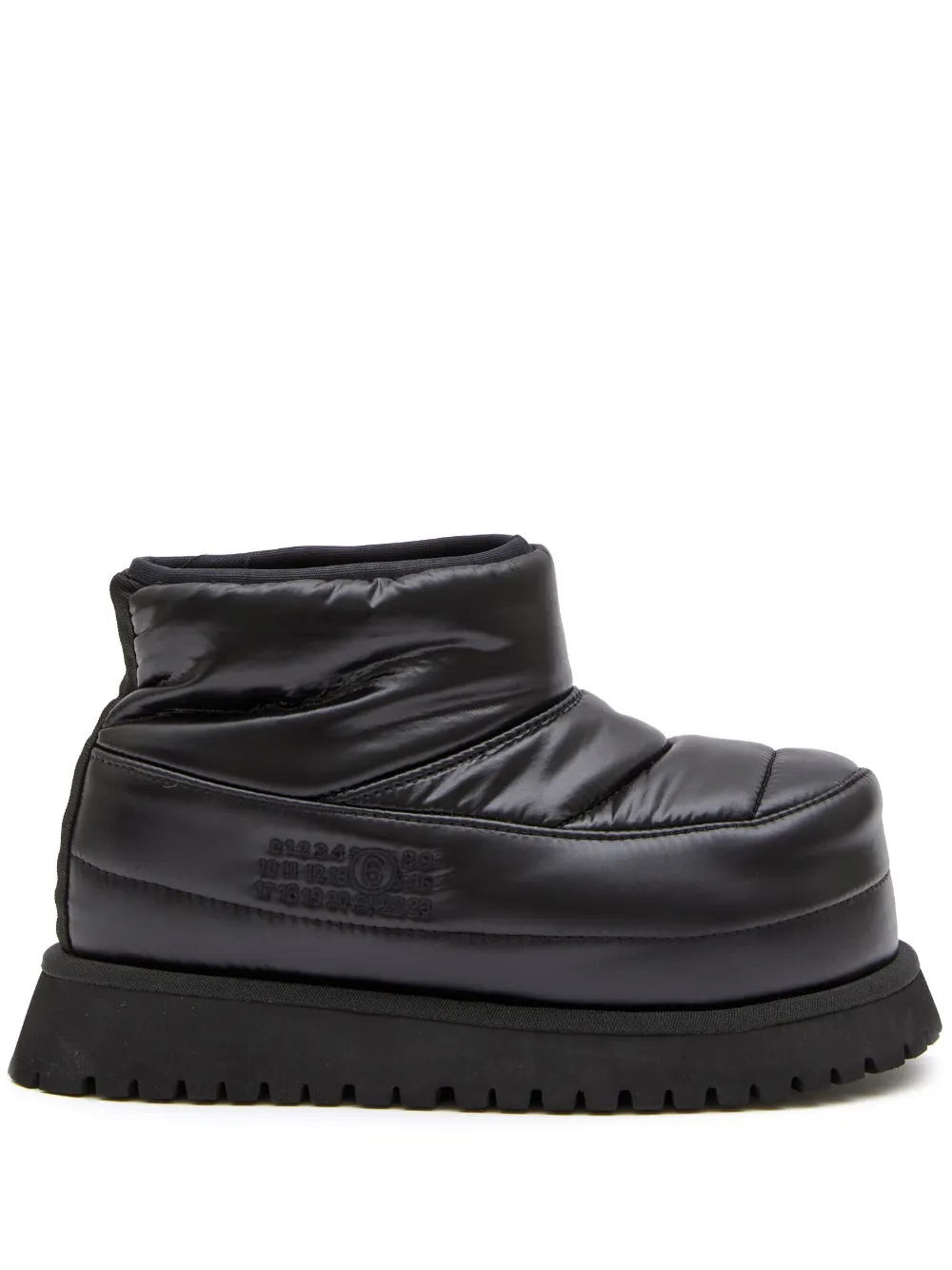 Дутые ботинки с тисненым логотипом MM6 Maison Margiela, черный