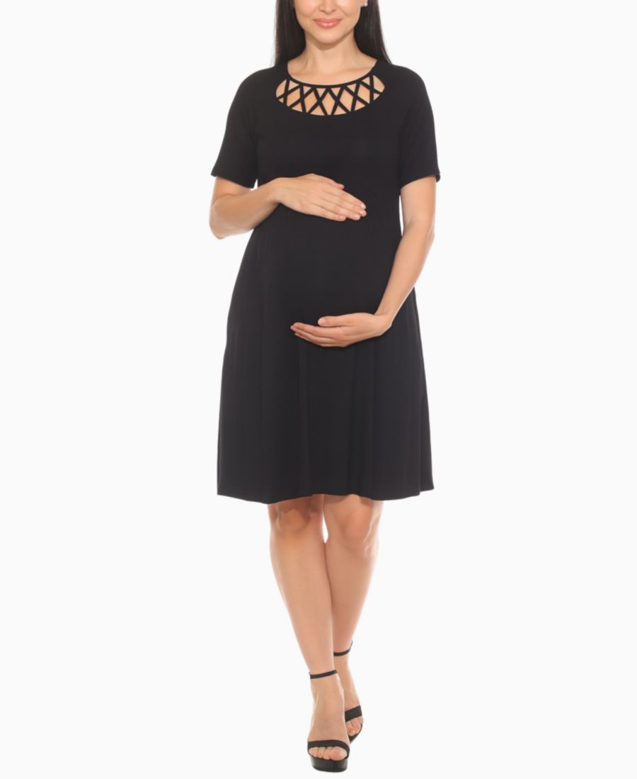 

Женское платье для беременных с перекрестным вырезом White Mark, Black