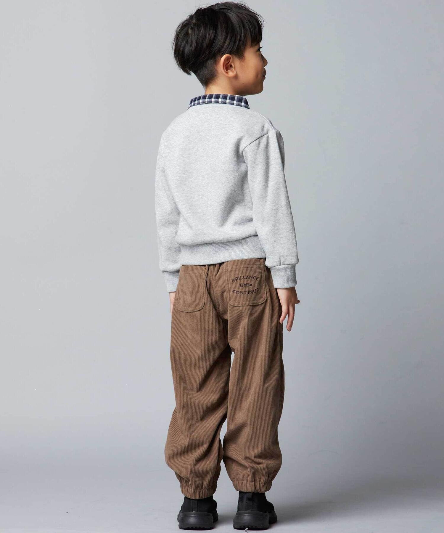Вязаные вельветовые свободные спортивные брюки (90-150 см) BeBe, Beige — фото 2