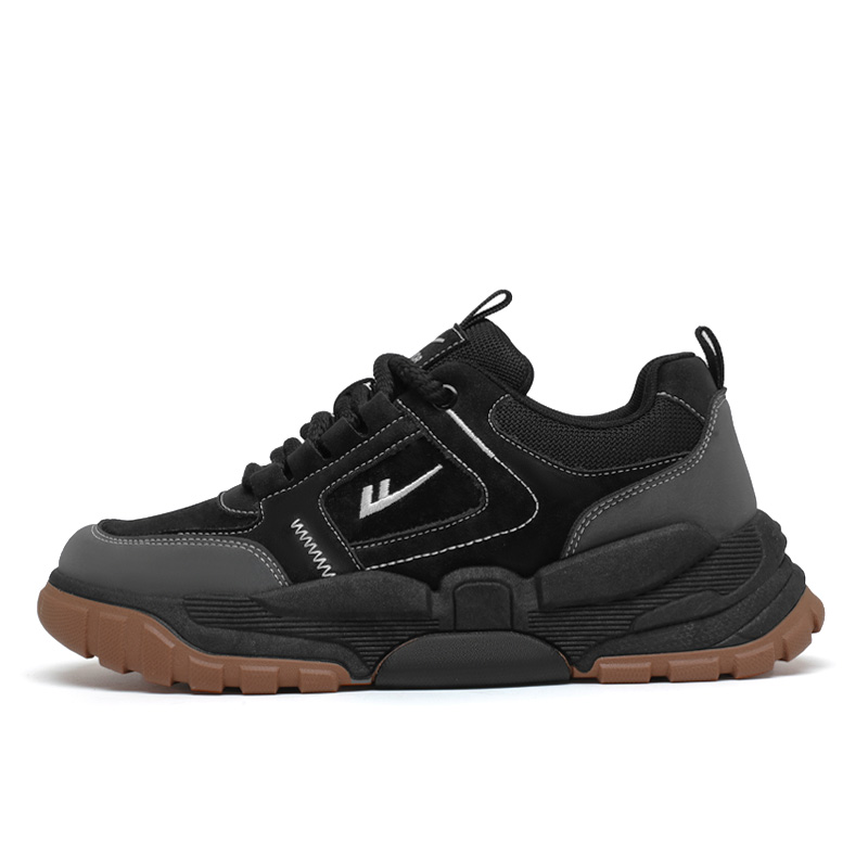 

Мужские повседневные низкие кроссовки с амортизацией, противоскользящей подошвой, дышащие, легкие, увеличивающие рост WARRIOR, черный