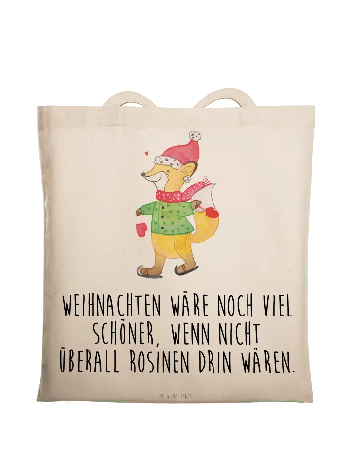 

Сумка для переноски Mr & Mrs Panda Fuchs Schlittschuhe, кремовый