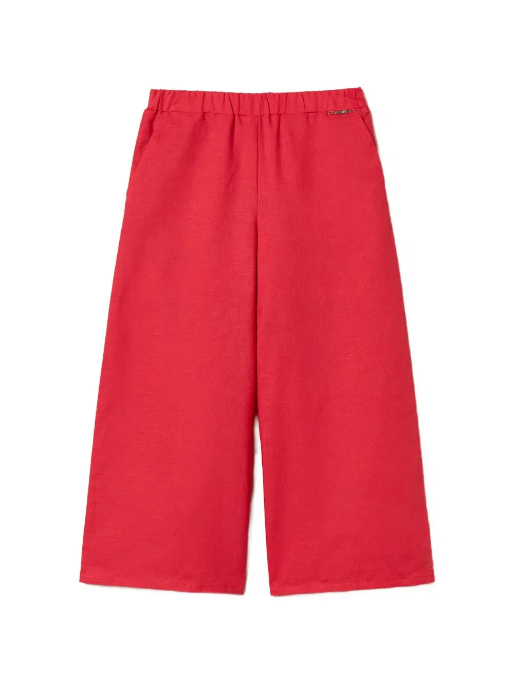 Укороченные льняные брюки Twinset Kids, розовый